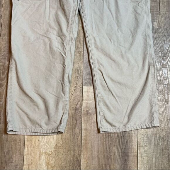 Carhartt Tan Carpenter Canvas Work Pants Jeans Size 40X30 B151 Hiking Painters - Picture 6 of 10